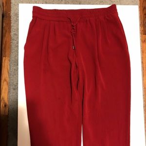 Chiffon-esque, red/burgundy pants